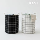 Kit Econômico (2x) Cesto de Roupa Suja Dobrável Organizador Multiuso em Linho