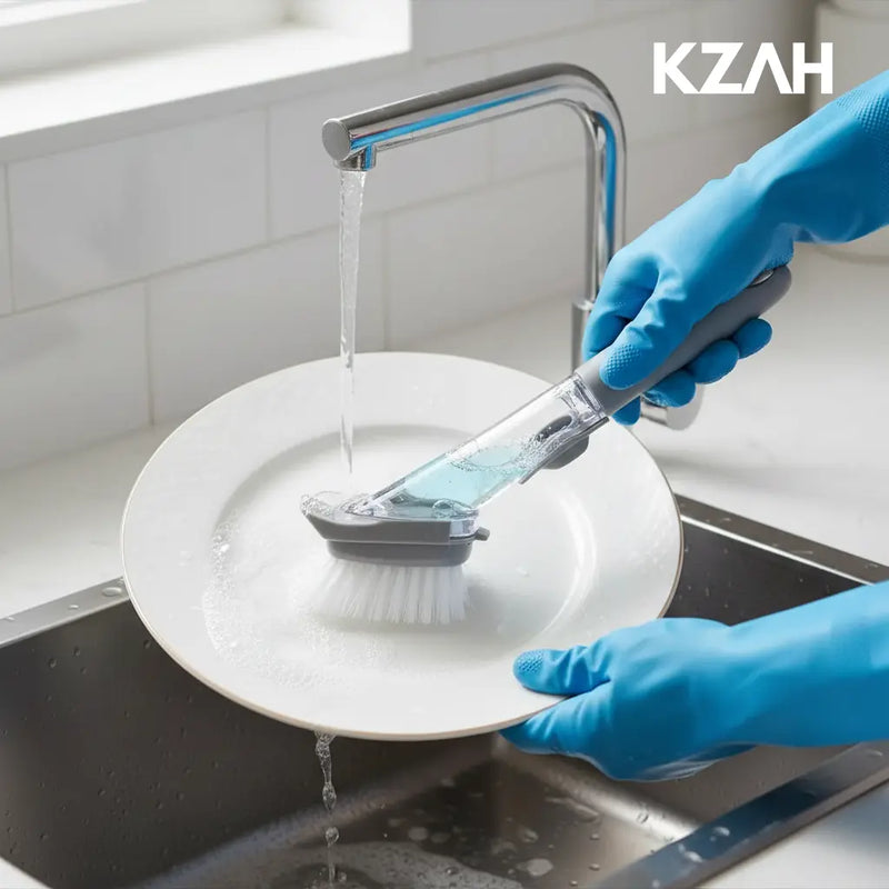 Escova de Limpeza 2 em 1 com Dispenser de Detergente