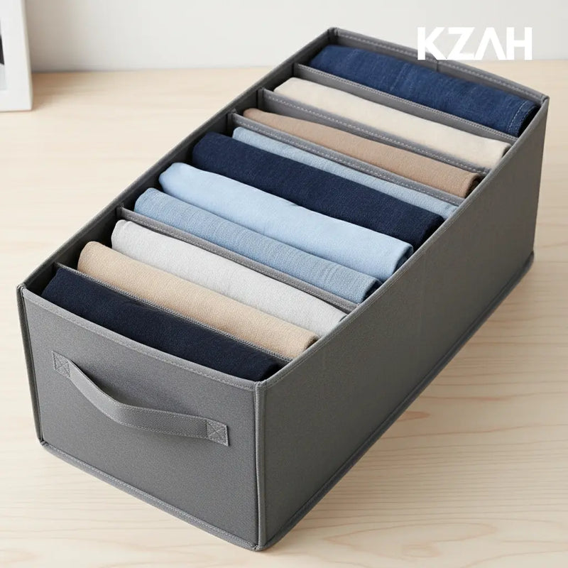 Organizador de Calças Dobrável para Guarda-Roupa com Divisórias