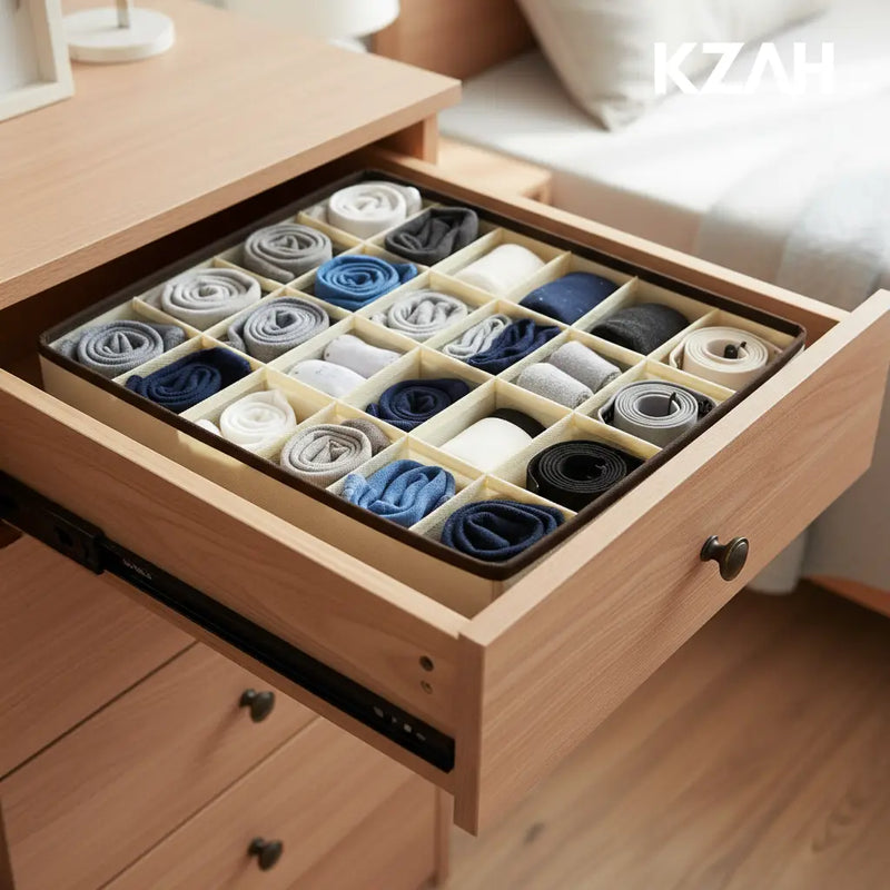 Organizador de Gavetas com 24 Divisórias para Closet e Quarto