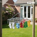 Varal de Inox com 40 Prendedores Giratório 360° Retrátil